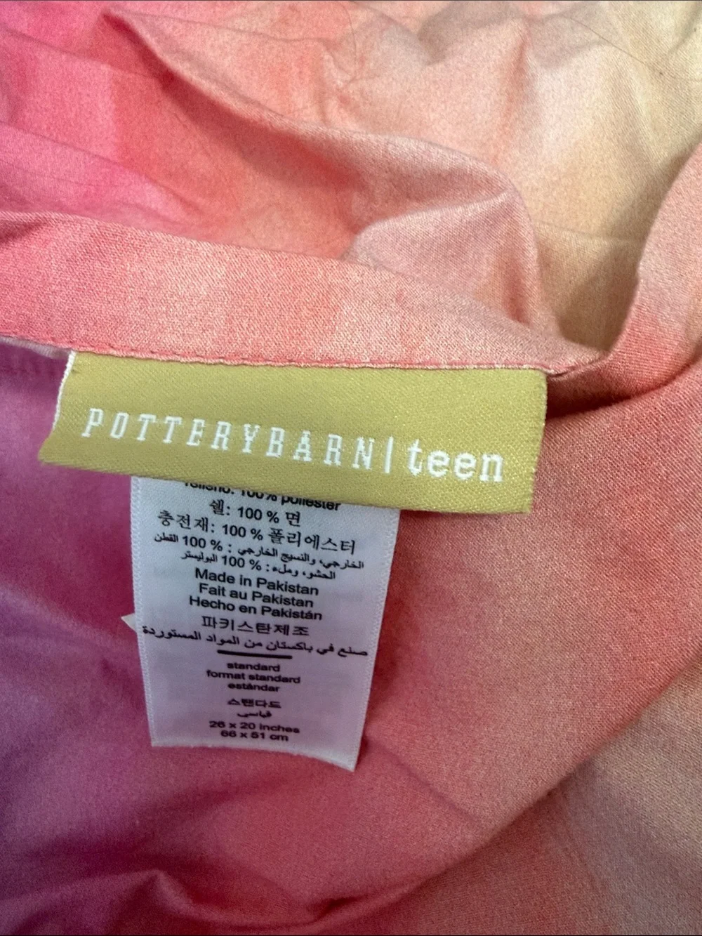 Pottery Barn Teen Rainbow Ombre Standard Pillow Shams Pair